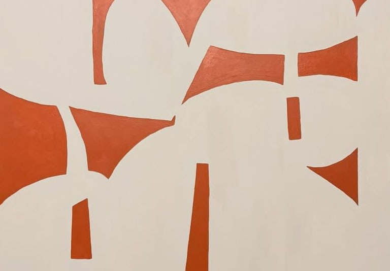 Forms on Terracotta, 2024. Acrylic on canvas.