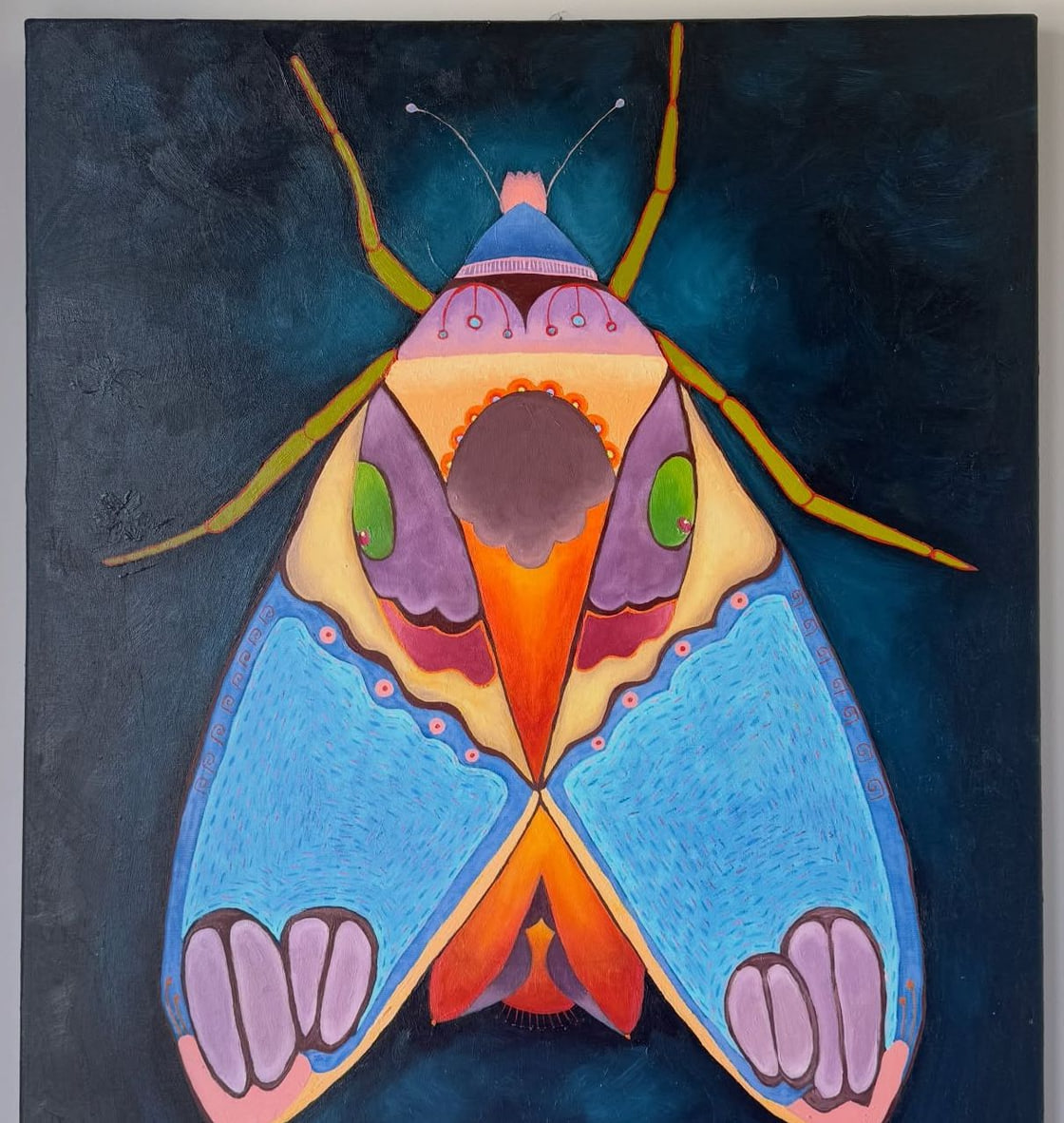 Night Moth, 2025. Acrylic on canvas.