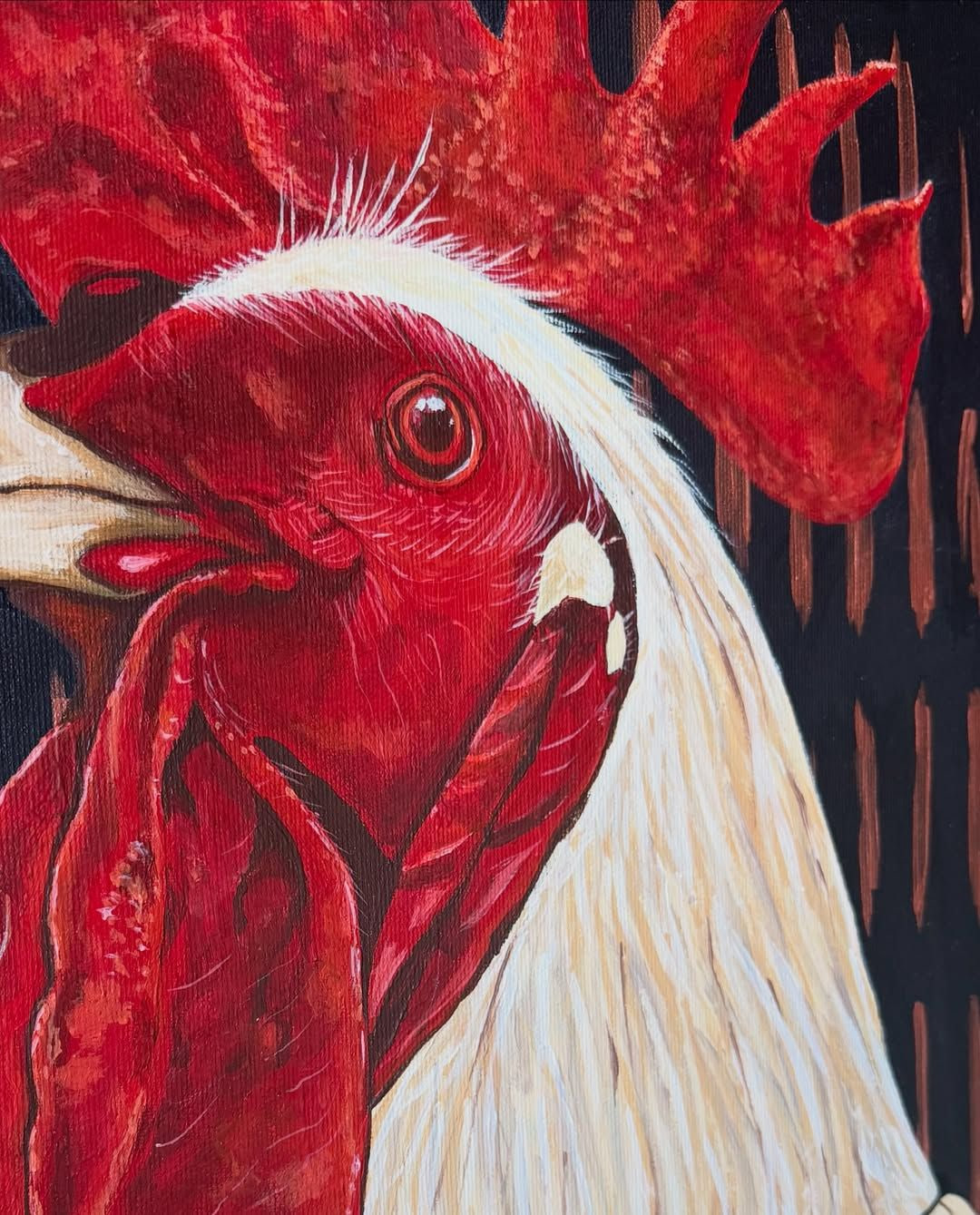 Red Rooster, 2026. Acrylic on canvas.